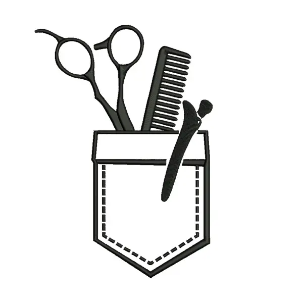 Hair Stylist Embroidery Design