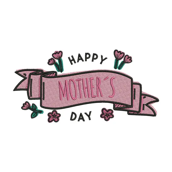 Happy Mother’s Day Embroidery Design – Floral