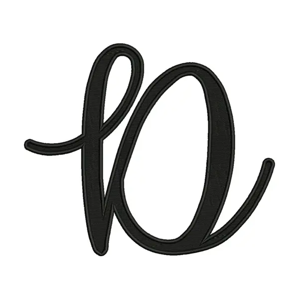 Letter D Embroidery Design – Uppercase Script Calligraphy
