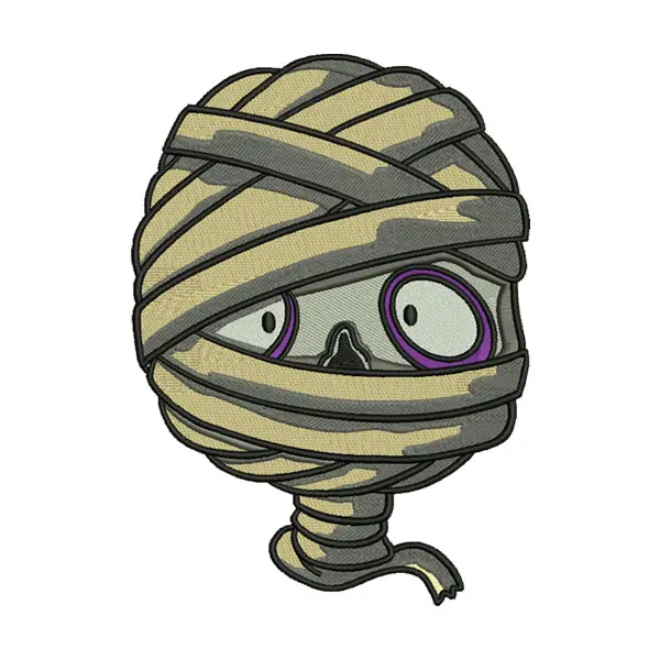 Fascinating Mummy Face Halloween Embroidery Design