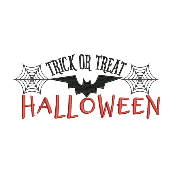 Trick or Treat Halloween Caption Embroidery Design