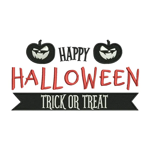 Happy Halloween Trick or Treat Embroidery Design