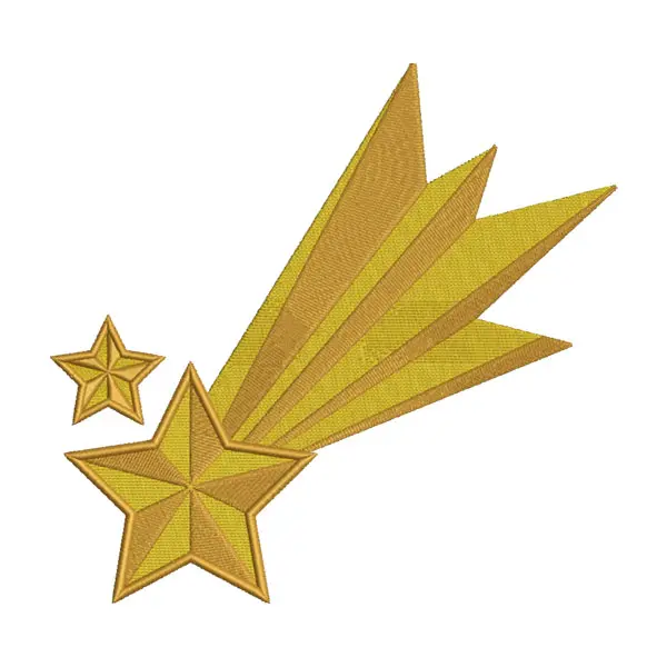 Golden Shooting Stars Embroidery Design