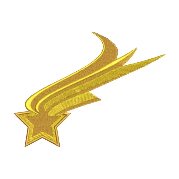 Golden Shooting Star Embroidery Design
