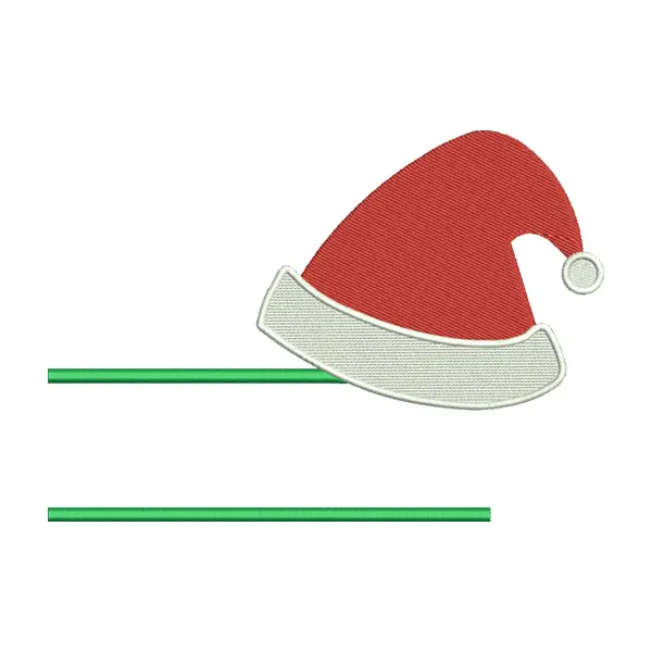 Christmas Hat Line Frame Embroidery Design