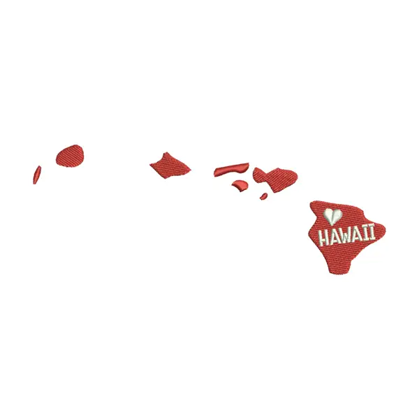 Hawaii Map Embroidery Design