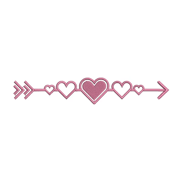 Arrow Hearts Border Embroidery Design