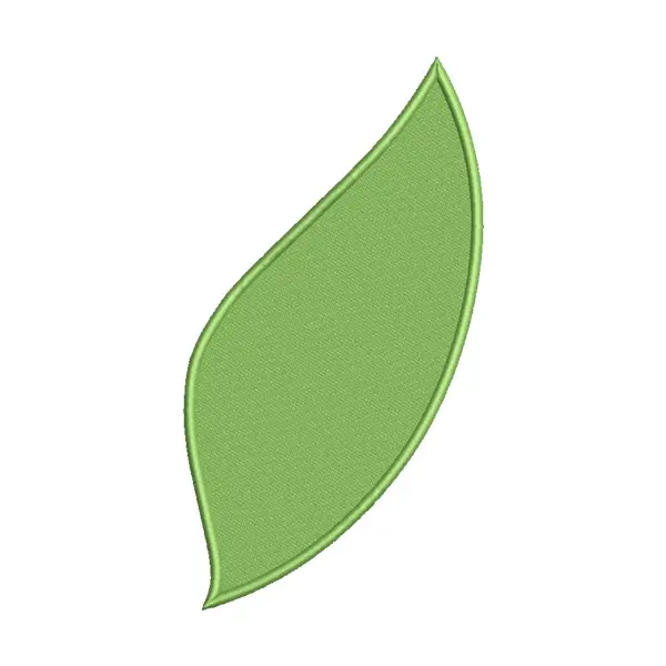 Thin Curved Leaf Embroidery Design