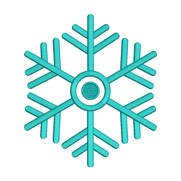 Round Center Snowflake Embroidery Design