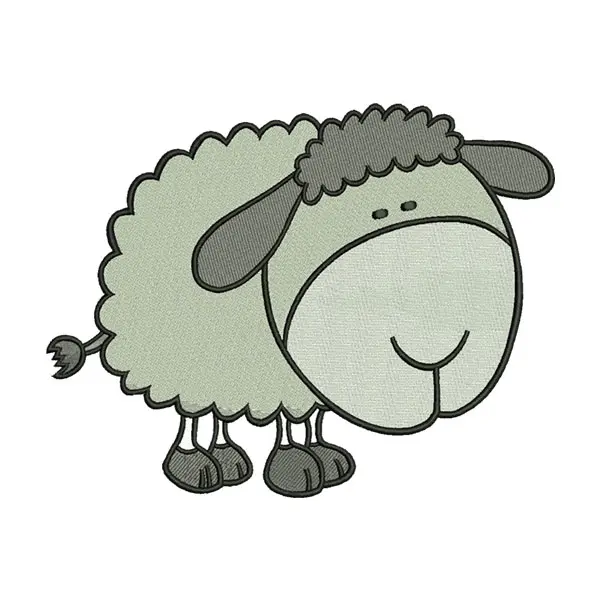 Cute Cartoon Sheep Embroidery Design