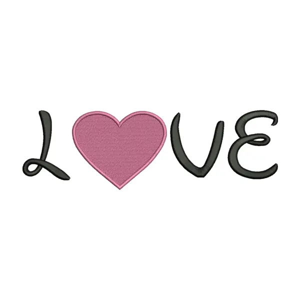 Love Heart Embroidery Design – Pink