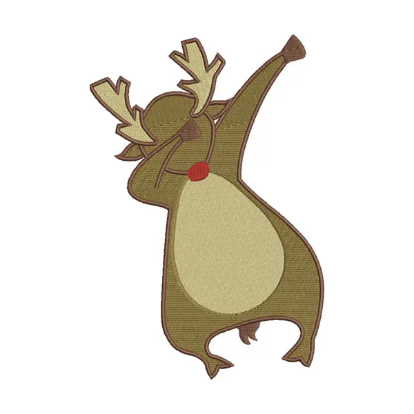 Dabbing Reindeer Embroidery Design