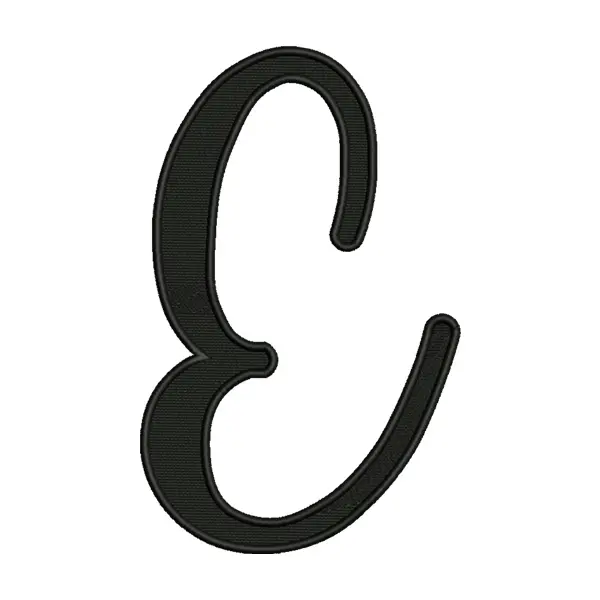 Uppercase Letter E Embroidery Design