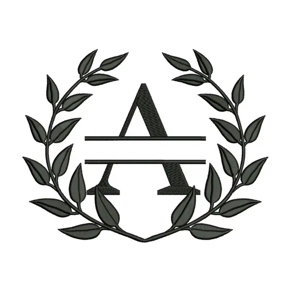 Laurel Wreath Alphabet a Monogram Embroidery Design