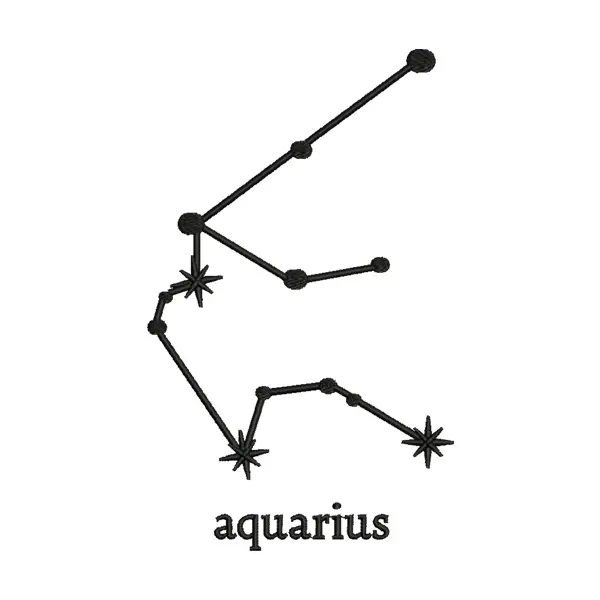 Aquarius Constellation Embroidery Design