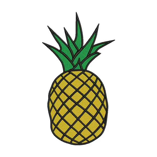 Pineapple Embroidery Design – Tropical Summer Machine Embroidery File
