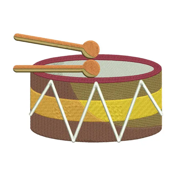 Marching Bass Drum Embroidery Design