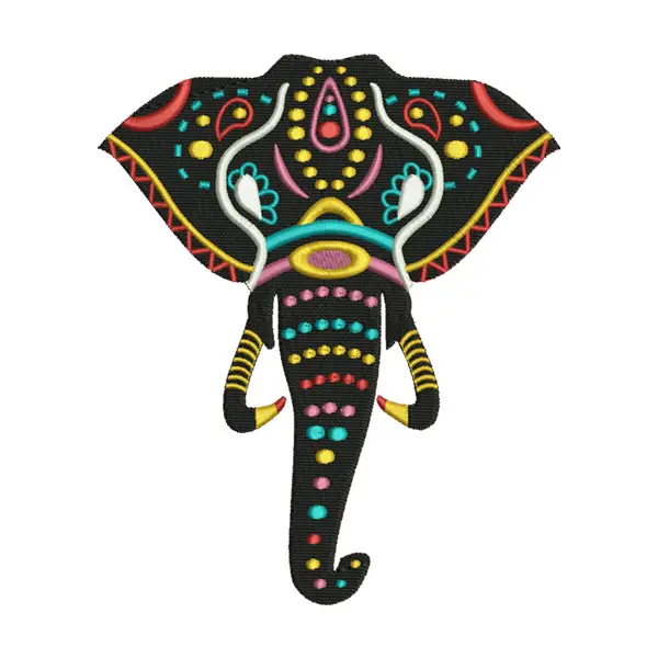 Indian Elephant Embroidery Design