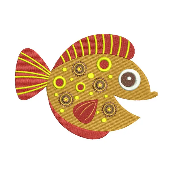 Colorful Fish Embroidery Design
