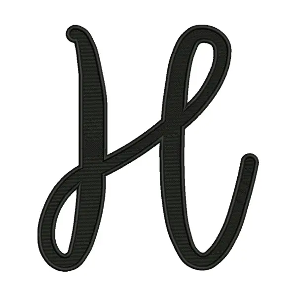 Letter H Embroidery Design – Script Monogram Alphabet