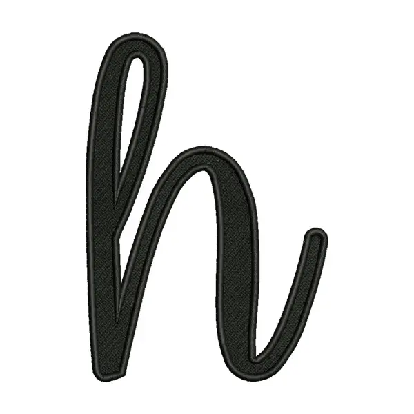 Lowercase Letter H Embroidery Design – Script Alphabet Monogram