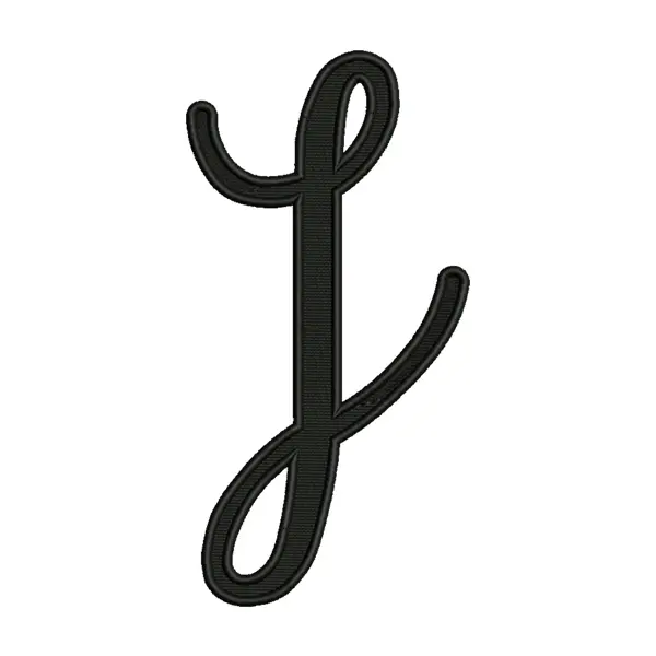 Letter J Embroidery Design – Script Monogram Alphabet