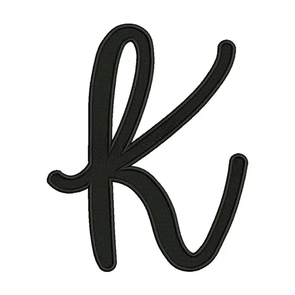 Letter K Embroidery Design – Script Monogram Alphabet