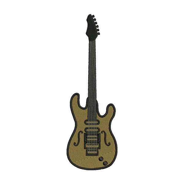 Electric Guitar Embroidery Design – Musical Instrument Patch