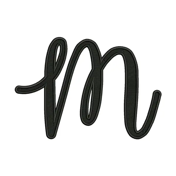 Letter M Embroidery Design – Script Monogram Alphabet