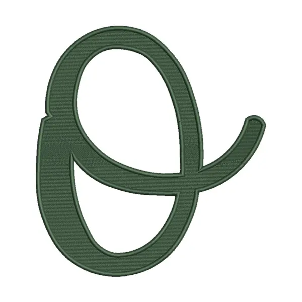 Lowercase O Calligraphy Embroidery Design