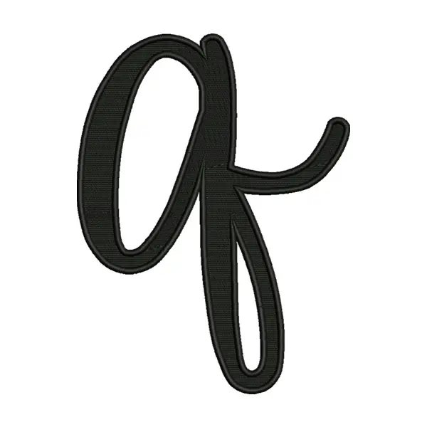 Lowercase Q Calligraphy Embroidery Design