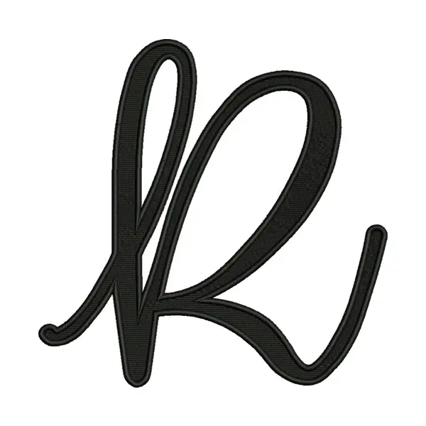 Uppercase R Calligraphy Embroidery Design