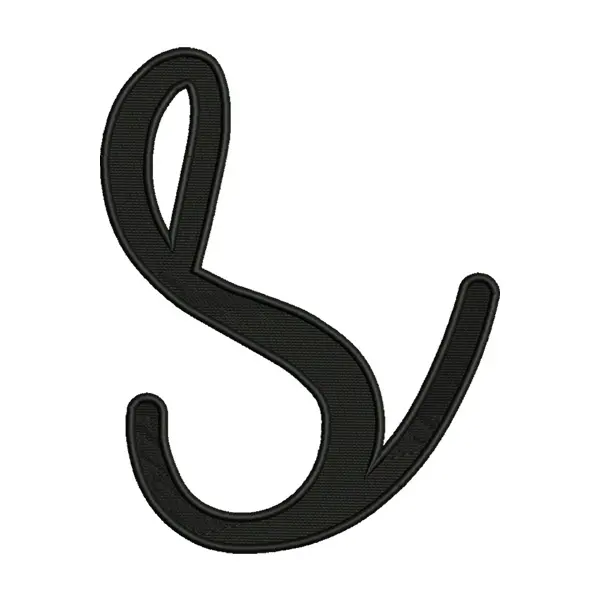 Lowercase S Calligraphy Embroidery Design