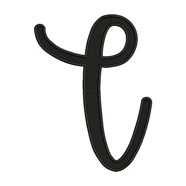 Letter T Embroidery Design – Script Initial Monogram