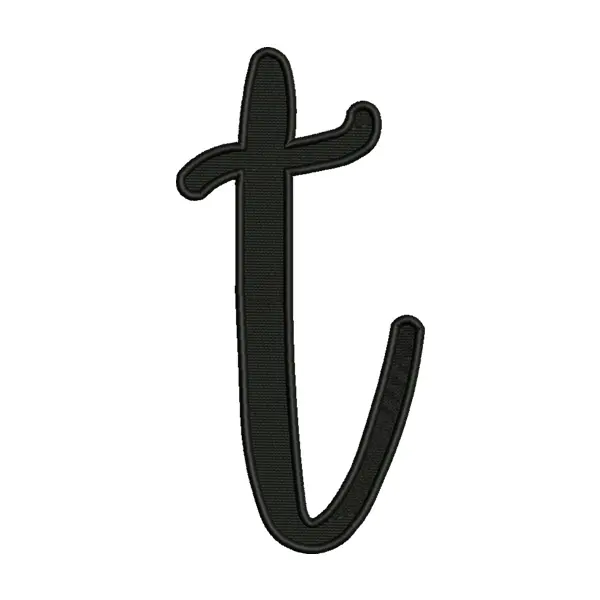 Letter t Embroidery Design – Lowercase Script Alphabet Patch