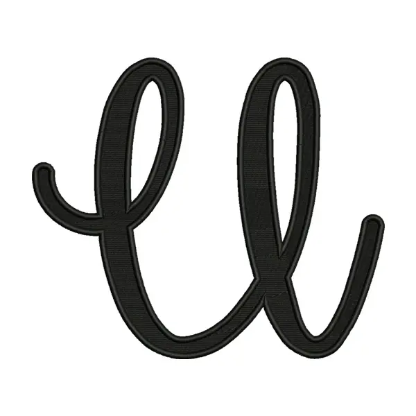 Letter U Embroidery Design – Calligraphy Script Alphabet Patch