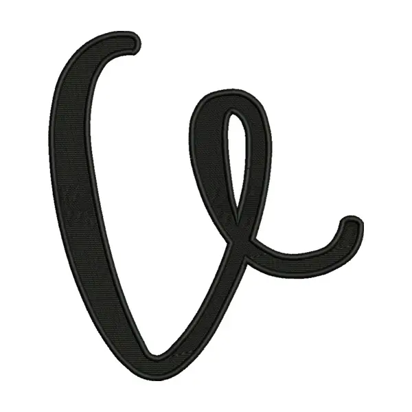 Letter V Embroidery Design – Uppercase Script Alphabet Patch