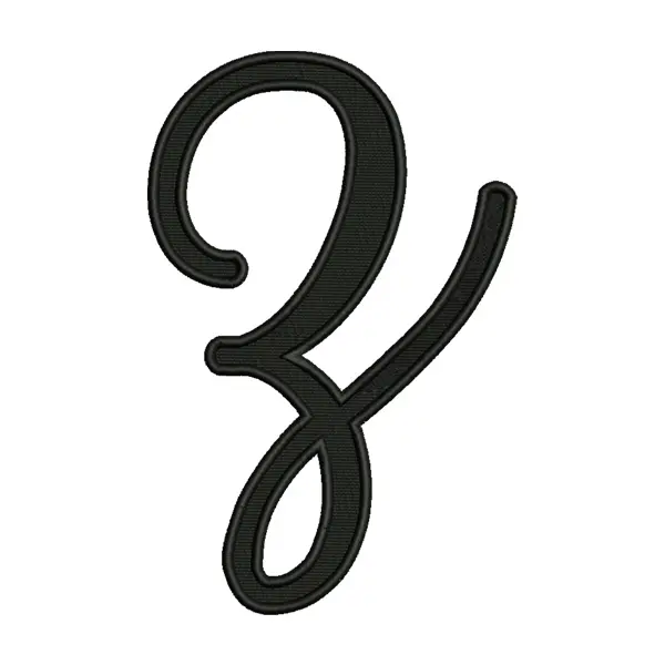 Lowercase Calligraphy Letter Z Embroidery Design