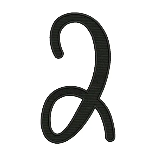 Number 2 Embroidery Design – Calligraphy Style Numeric Patch
