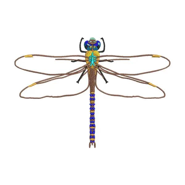 Dragonfly Embroidery Design – Colorful Insect Patch