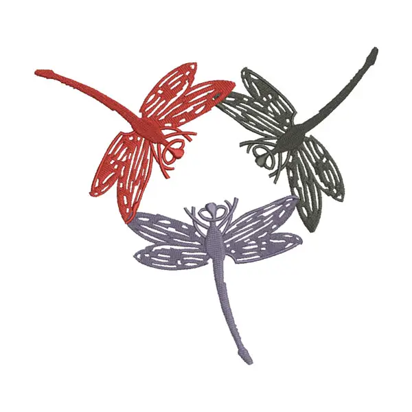 Dragonflies Embroidery Design – Trio Dragonfly Patch