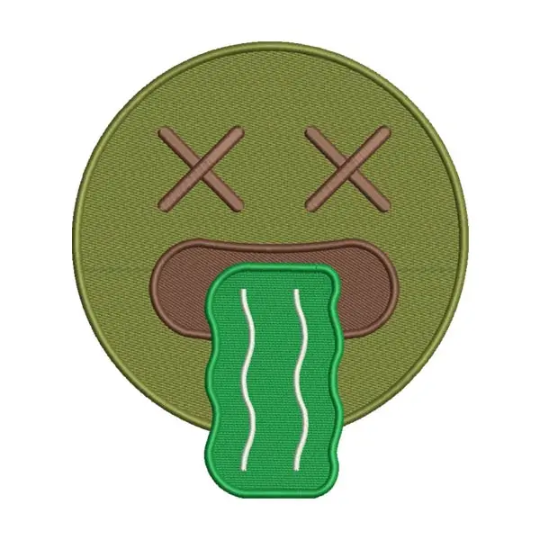 Vomiting Emoji Embroidery Design