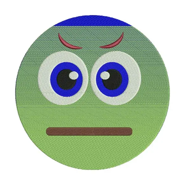 Angry Emoji Embroidery Design