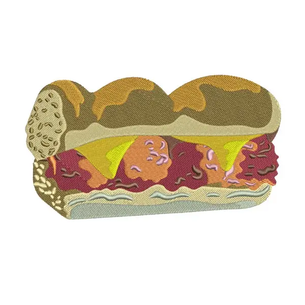 Sub Sandwich Embroidery Design – Hoagie