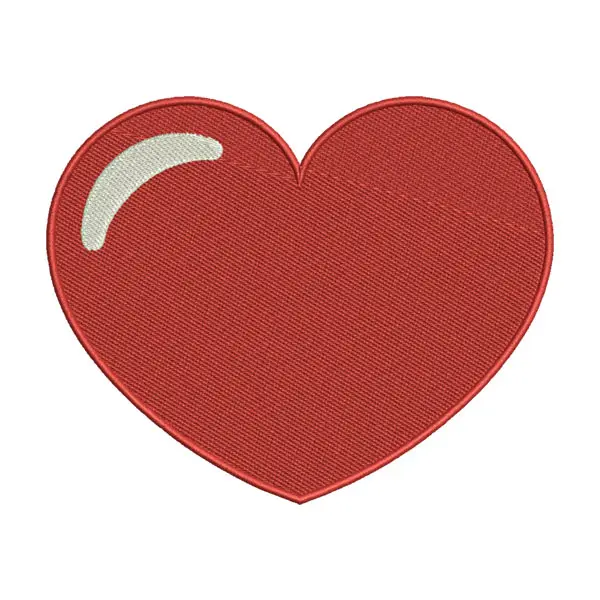 Shiny Red Heart Embroidery Design