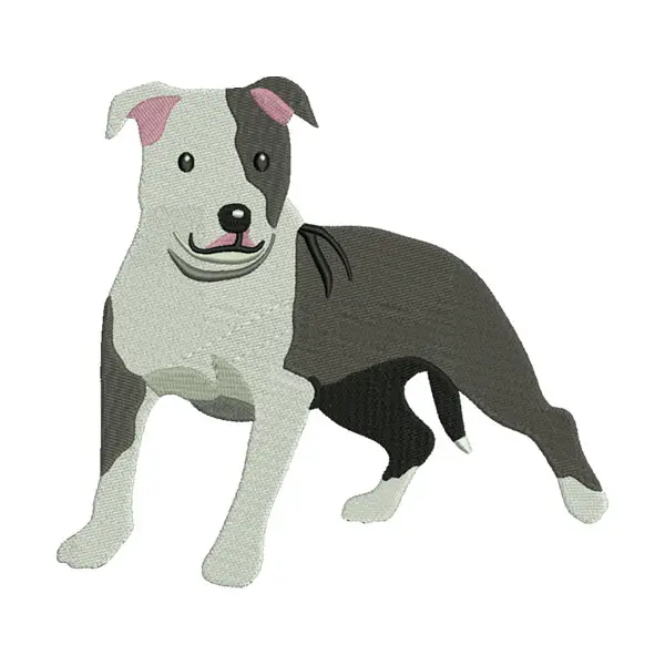 American Staffordshire Terrier Embroidery Design