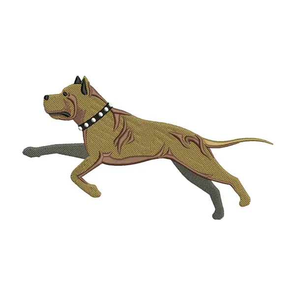 American Staffordshire Terrier Embroidery Design – Running