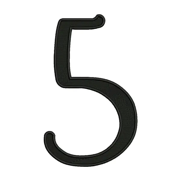 Number 5 Embroidery Design – Calligraphy Digit 5 Machine Embroidery File