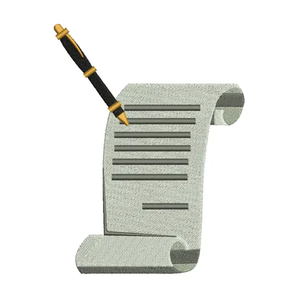 Contract Signing Embroidery Design