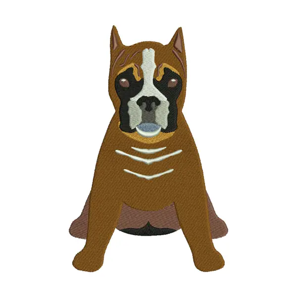 American Staffordshire Terrier Embroidery Design – Brown